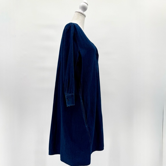 COS Mini Shift Dress Size 8 Denim Long‎ Sleeve Minimalist Clean Basic - Picture 6 of 11